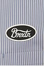 view 3 of 4 Builders Auto Short Sleeve Shirt in Twilight Blue & White Stripe
