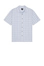 view 1 of 4 Cru Oxford Plaid Relaxed Short Sleeve Shirt in Light Blue & White Plaid