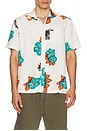 view 3 of 4 Cru Print Relaxed Short Sleeve Shirt in Off White & Aquatic Green Floral