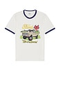 view 1 of 4 x Ford King Of The Mountains Ringer Tee in Wimbledon White