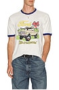 view 3 of 4 x Ford King Of The Mountains Ringer Tee in Wimbledon White