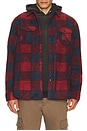 view 3 of 4 Bowery Arctic Stretch Fleece Shirt in Adrenaline Rush & Mood Indigo Plaid