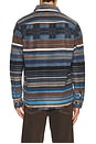 view 2 of 5 Bowery Arctic Stretch Fleece Shirt in Mood Indigo Blanket Stripe