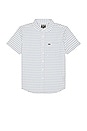 view 1 of 3 Charter Print Short Sleeve Shirt in Off White & Sky Blue