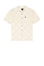 view 4 of 5 Cru Print Short Sleeve Shirt in White & Geo Checker in White Cap & Geo Checker