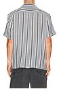 view 2 of 5 The Dexter Textured Stripe Short Sleeve Shirt in Black & Dusty Blue