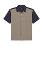 view 4 of 5 Cru Short Sleeve Shirt in Classic Navy Color Blocked