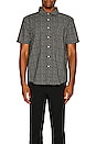 view 3 of 3 Charter Print Short Sleeve Woven Button Down in Black & White