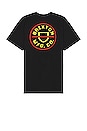 view 1 of 3 Crest Tshirt in black, mars, red, & bright gold
