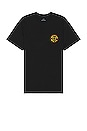 view 2 of 3 Crest Tshirt in black, mars, red, & bright gold