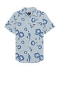 view 1 of 3 Charter Print Short Sleeve Shirt in Dusty Blue, Pacific Blue & Coral Pink
