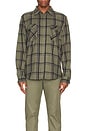 view 4 of 4 Bowery Heavy Weight Flannel Shirt in Olive Surplus, Black & White