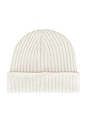 view 3 of 3 Alpha Square Merino Wool Beanie in White