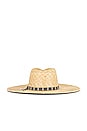 view 2 of 3 Leigh Straw Fedora in Natural & Multi