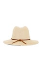 view 3 of 4 Wesley Straw Packable Fedora in Tan