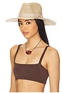 view 1 of 3 Lyons Knit Pattern Packable Hat in Light Tan