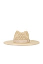 view 2 of 3 Lyons Knit Pattern Packable Hat in Light Tan