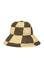 view 3 of 4 Redding Bucket Hat in White Cap & Deep Forest in White & Deep Forest