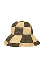view 4 of 4 Redding Bucket Hat in White Cap & Deep Forest in White & Deep Forest