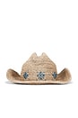 view 2 of 3 Odessa Straw Packable Cowboy Hat in Tan & Sunshine Blue