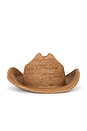 view 2 of 3 CHAPEAU DE COWBOY EN PAILLE COMPRESSIBLE ODESSA in Italian Clay