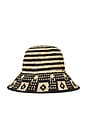 view 1 of 3 Redding Packable Straw Hat in Black & Natural