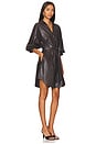 view 2 of 3 Kate Belted Vegan Leather Shirt Dress in Timber