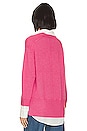 view 3 of 4 V Neck Layered Pullover in Aster Pink