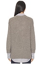 view 4 of 5 V-neck Printed Layered Pullover Sweater in Otter Melange With Flint