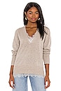 view 1 of 4 Lace Vee Looker Pullover in Light Chia Melange