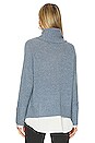 view 3 of 4 Jolie Fringed Layered Looker in Celeste Blue Melange & White