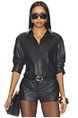 view 1 of 4 CAMISA DE CUERO VEGANO PIA  in Black Onyx
