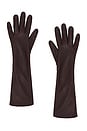 view 1 of 2 Faux Leather Gloves in Burgundy