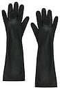 view 1 of 2 Faux Leather Gloves in Black