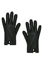 view 1 of 2 Short Faux Leather Gloves in Black