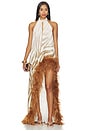 view 1 of 4 VESTIDO LARGO MADELINE  in Brown Multi