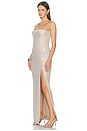 view 2 of 4 Allegra Pearl Veronica Maxi Dress With Slit in Silver