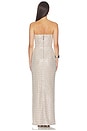 view 3 of 4 Allegra Pearl Veronica Maxi Dress With Slit in Silver
