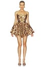 view 1 of 4 Strapless Sequin Mini Dress in Bronze