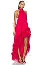 view 2 of 3 Halter Neck Feather Gown in Flame