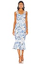 view 1 of 3 Yana Midi Dress in Blue & White