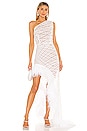 view 1 of 5 Lola Blanc Sheer Feather Gown in White