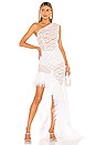 view 2 of 5 Lola Blanc Sheer Feather Gown in White