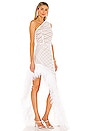 view 3 of 5 Lola Blanc Sheer Feather Gown in White