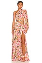 view 1 of 3 Sienna One Sleeve Gown in Rose