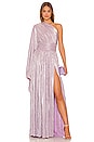 view 1 of 4 Florence One Shoulder Gown in Metallic Lilac