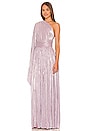 view 3 of 4 Florence One Shoulder Gown in Metallic Lilac