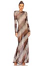 view 1 of 3 Electra Maxi Dress in Brown & Beige