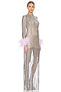 view 2 of 4 Webb Feather Gown in Silver & Pink