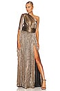 view 5 of 6 Florence One Shoulder Gown in Gold